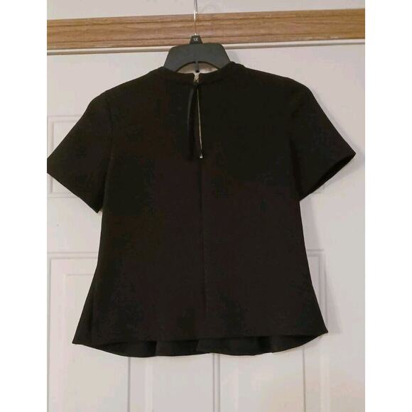 Kate Spade Women's Black Embellished Ruffle Top Poly Blend - Picture 2 of 9
